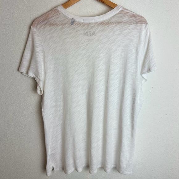 ATM Anthony Thomas Melillo White Slub Cotton Tee Shirt XL Lightweight Sheer Top - Picture 4 of 12